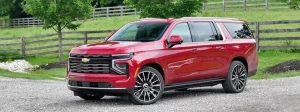 A red 2025 Chevrolet Suburban.